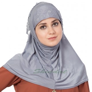 Jersey Instant Hijab - Grey